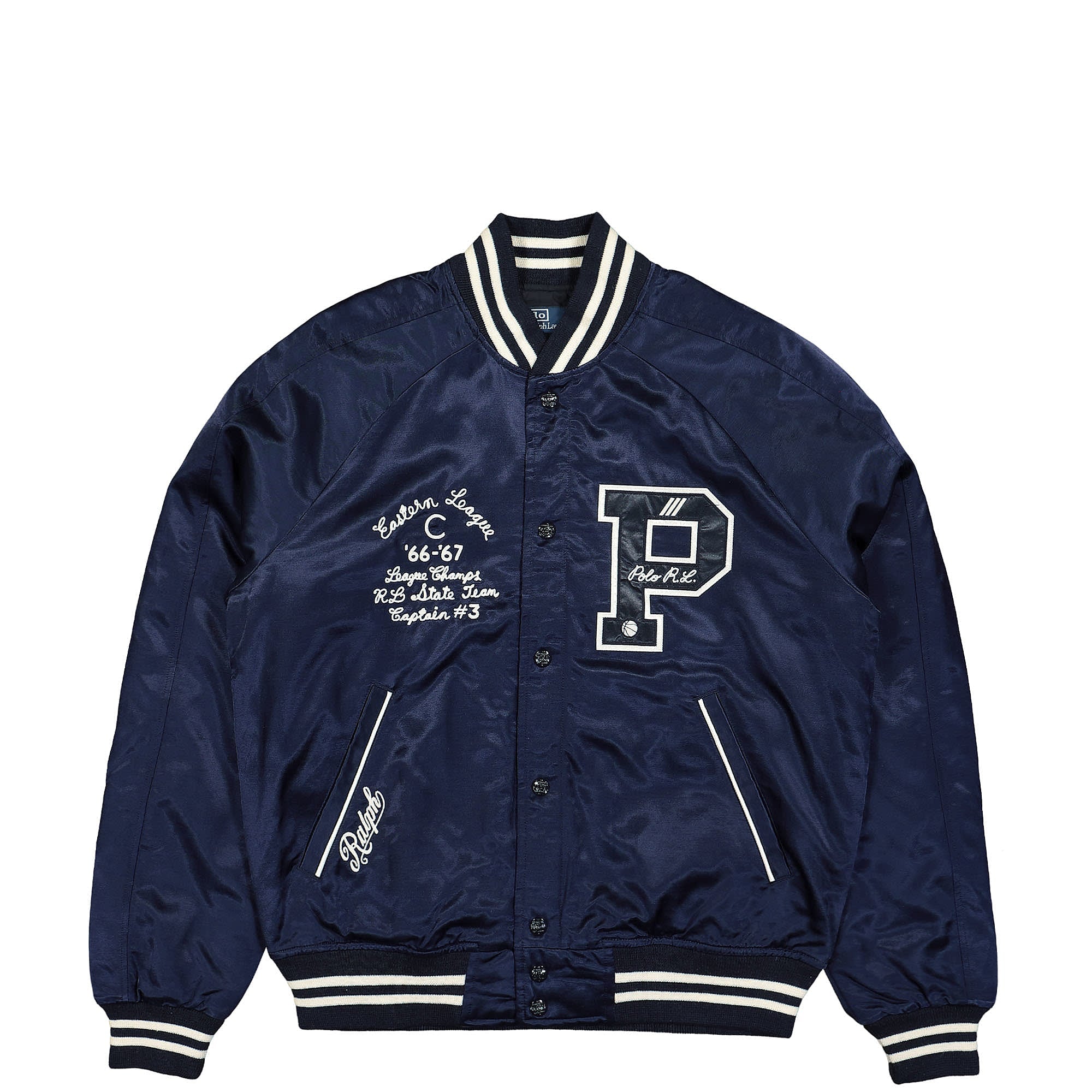 Polo Ralph Lauren® Varsity-Inspired Satin Jacket blue - L4mqebDV