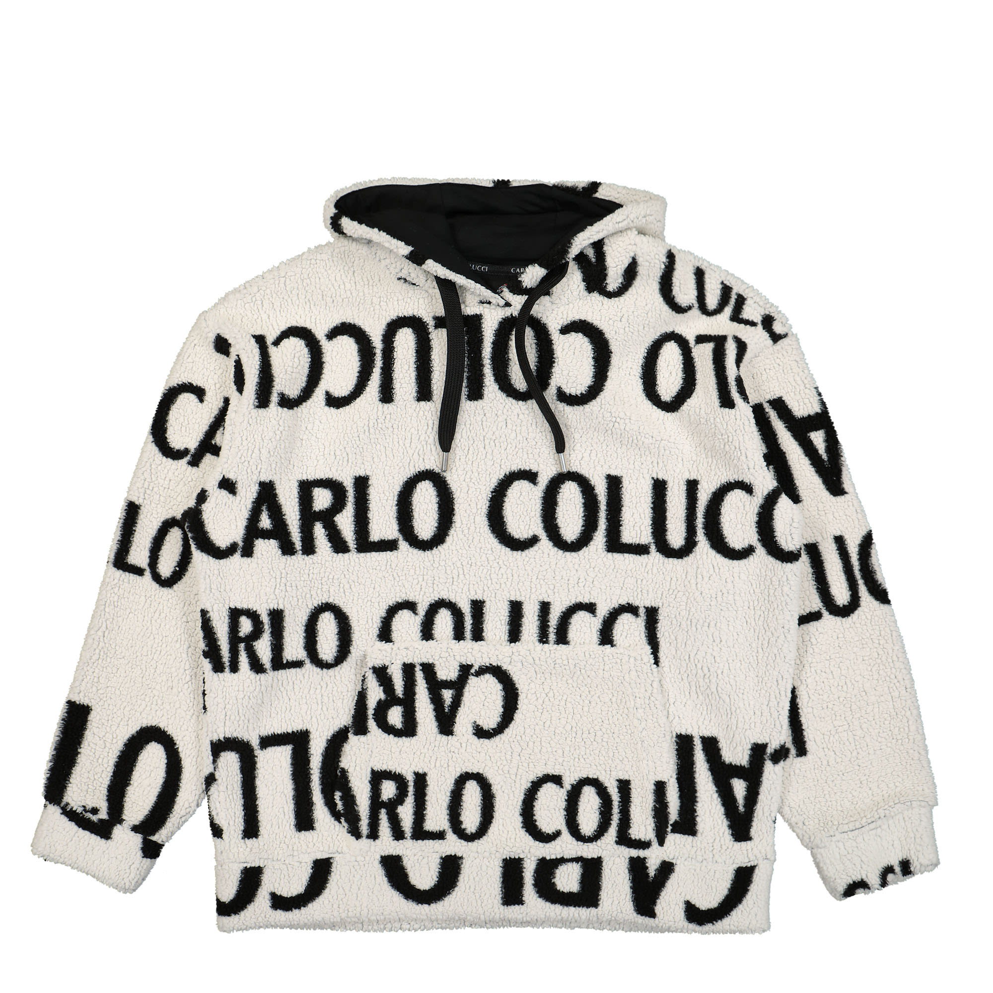 Carlo Colucci® Teddy Hoodie white - o9ujilyS