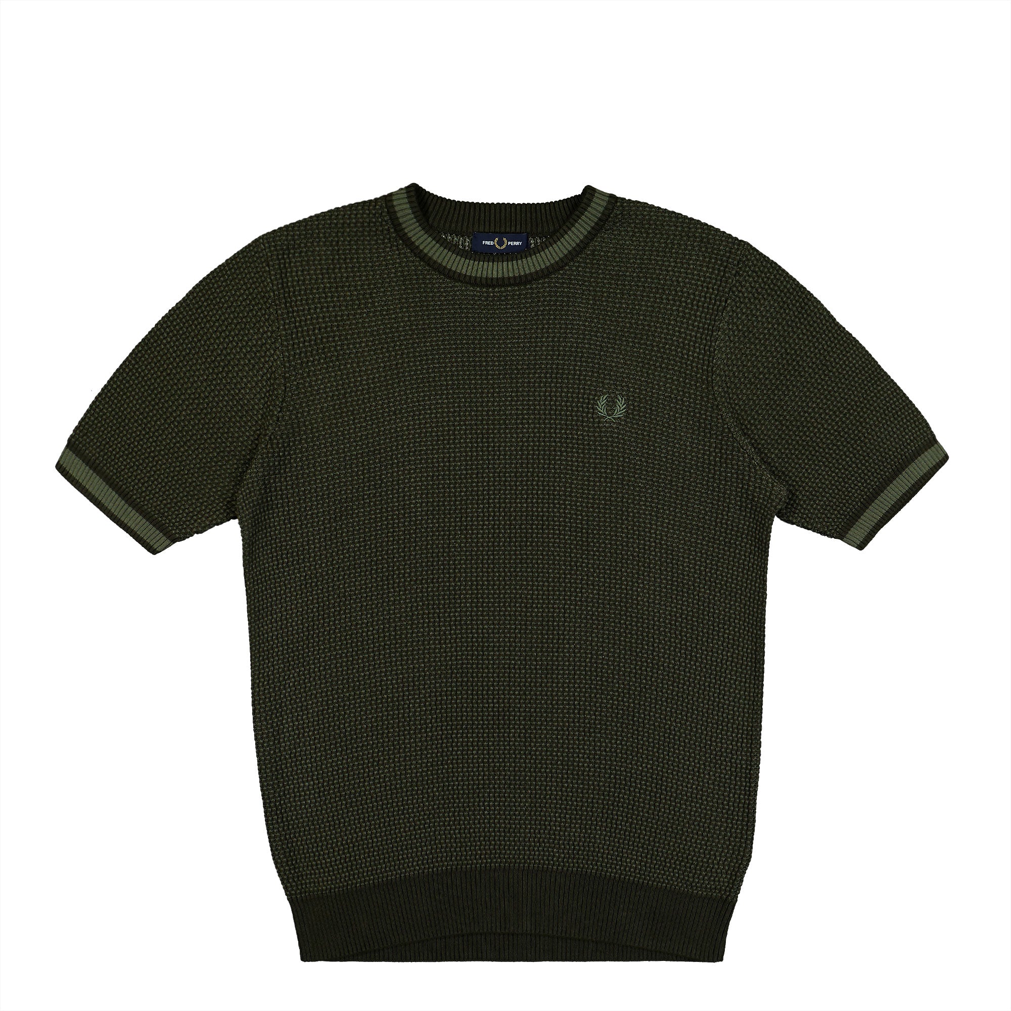 Fred Perry® Textured Knitted T-Shirt green - lInJPNl2