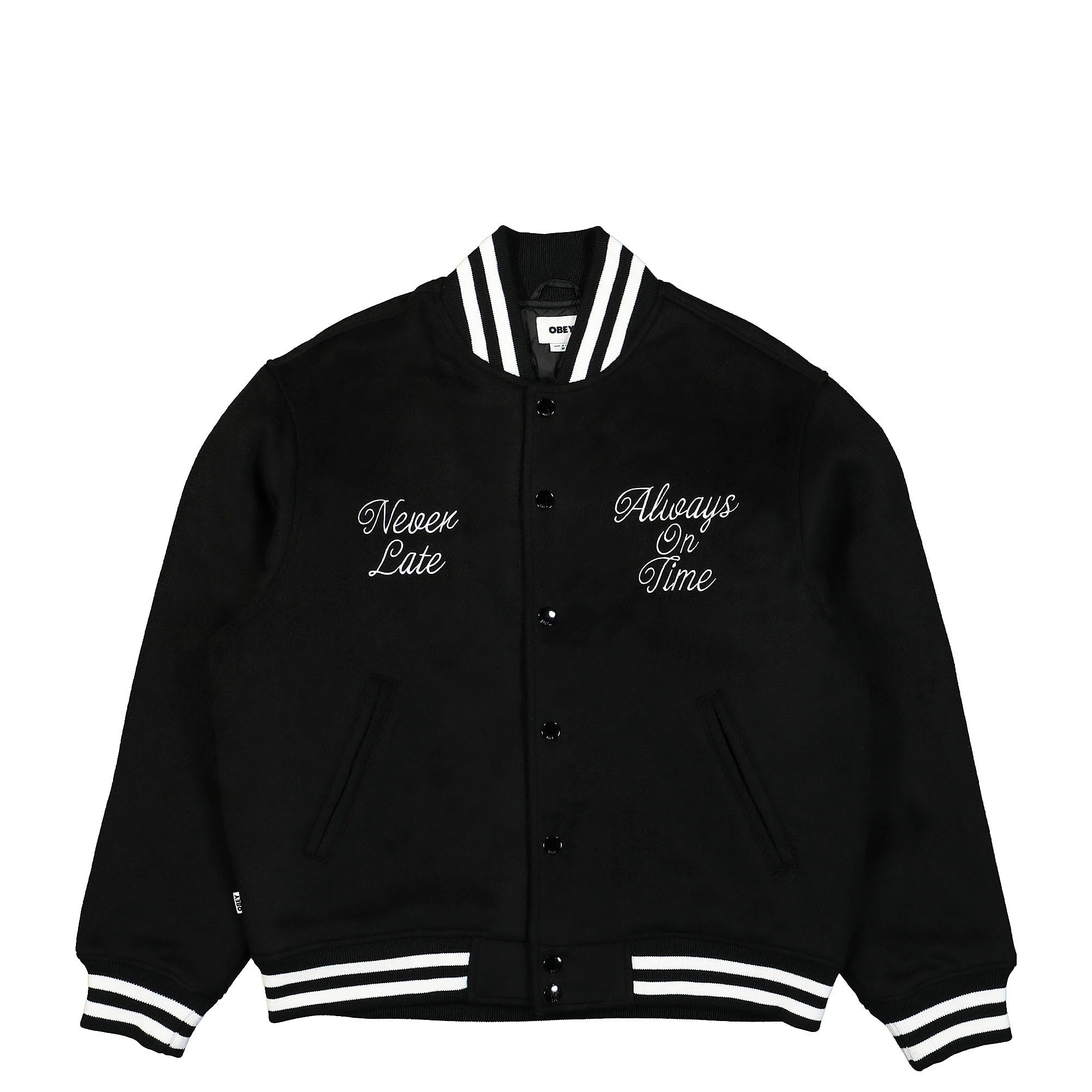 Obey® Time Varsity Jacket black - 2GQxK6iE