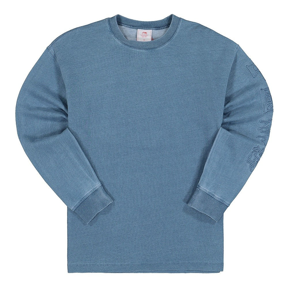 Li-Ning® Washed Knit Denim L/S Tee blue - UAezQkLe