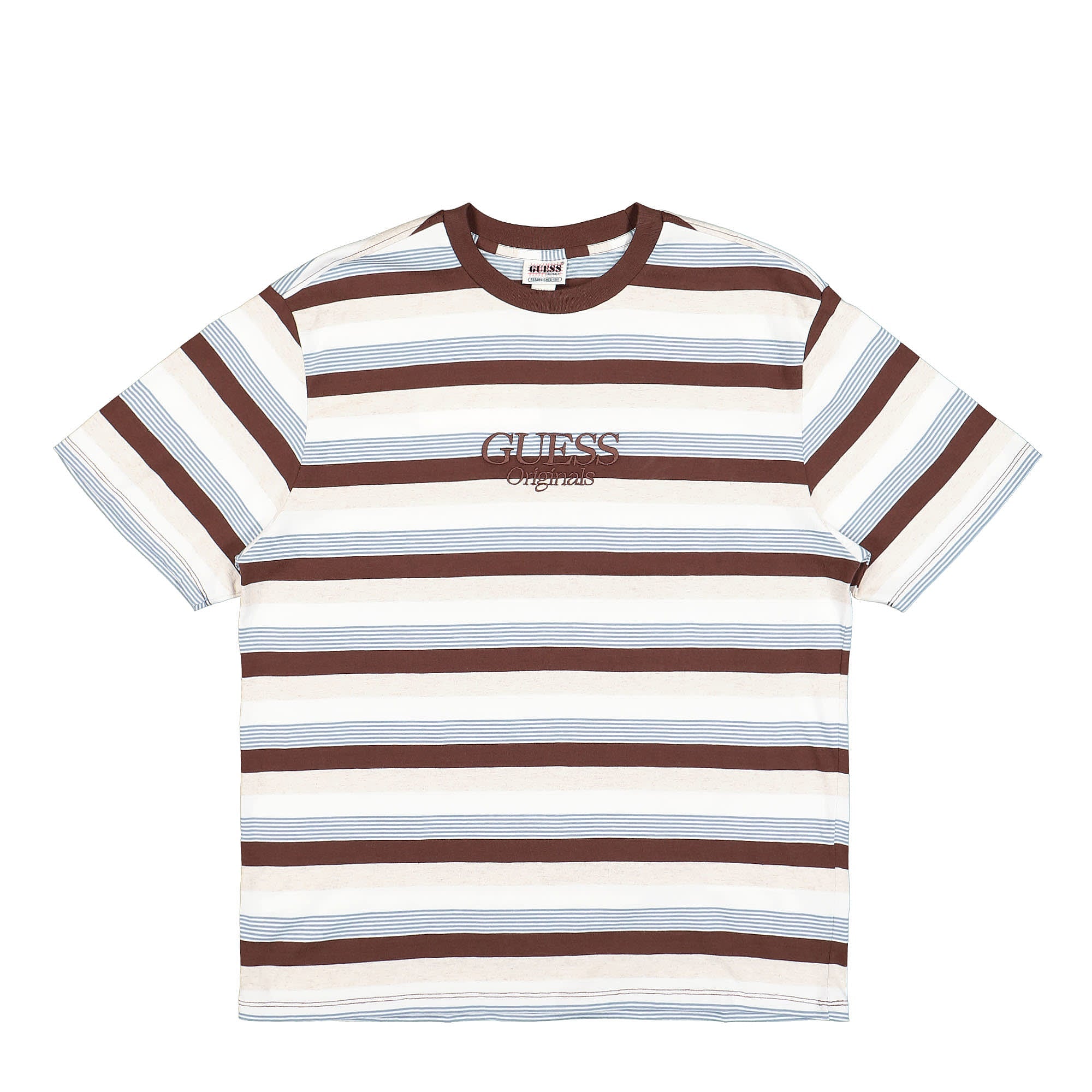 GUESS Originals® Go Cole Heather Stripe Tee brown - yfStAbpb