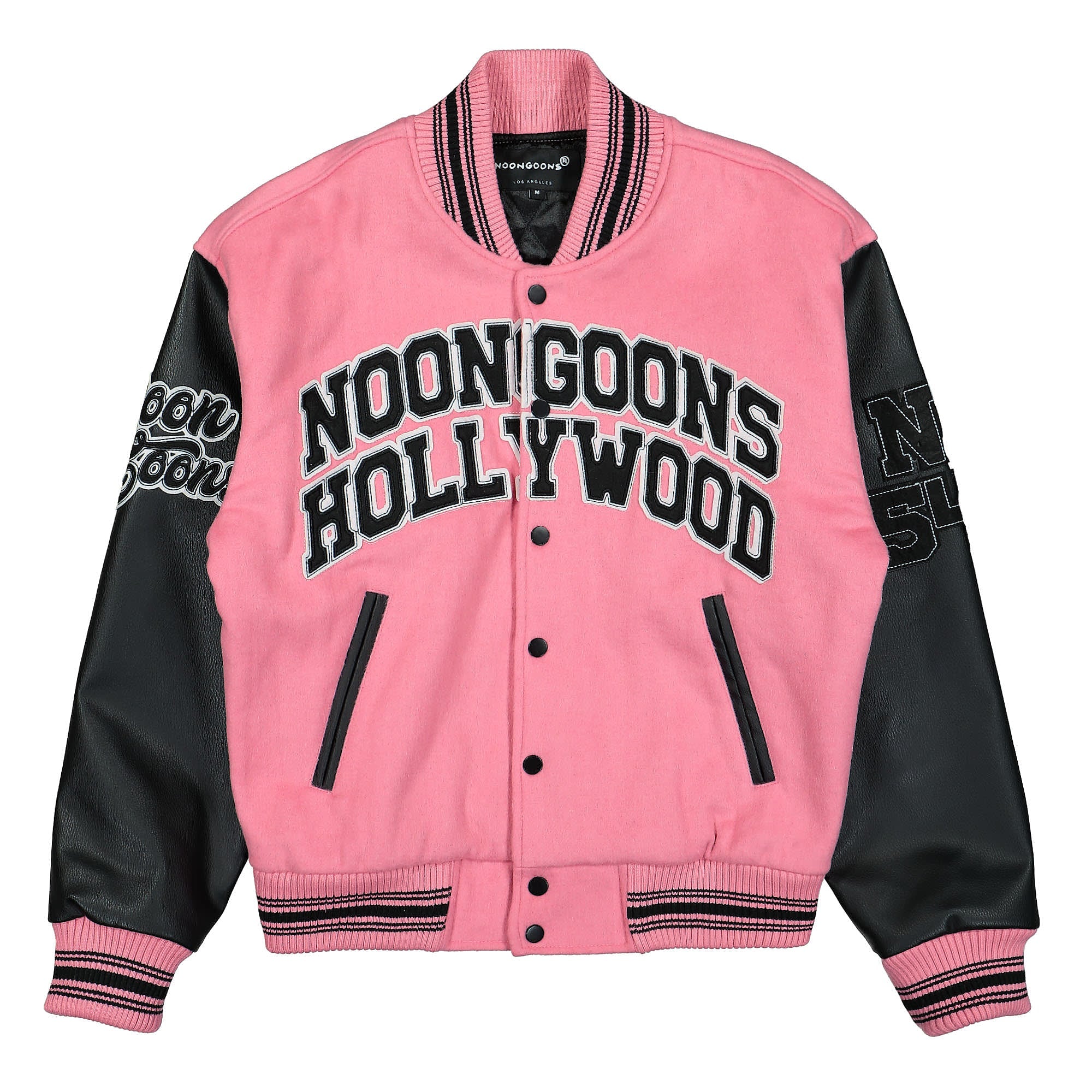 Noon Goons® Hollywood High Varsity Jacket black / pink - Kbtijlqg