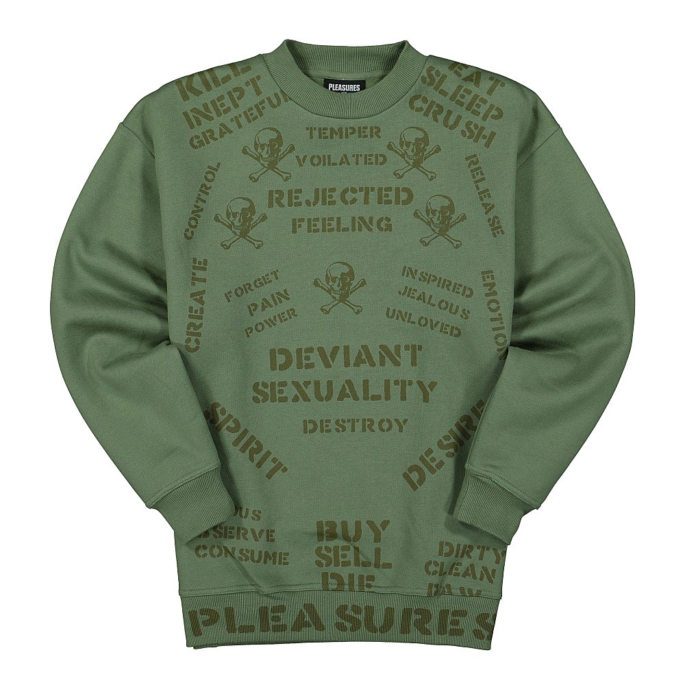 Pleasures® Crush Crewneck Sweatshirt green - E5CJmBG7