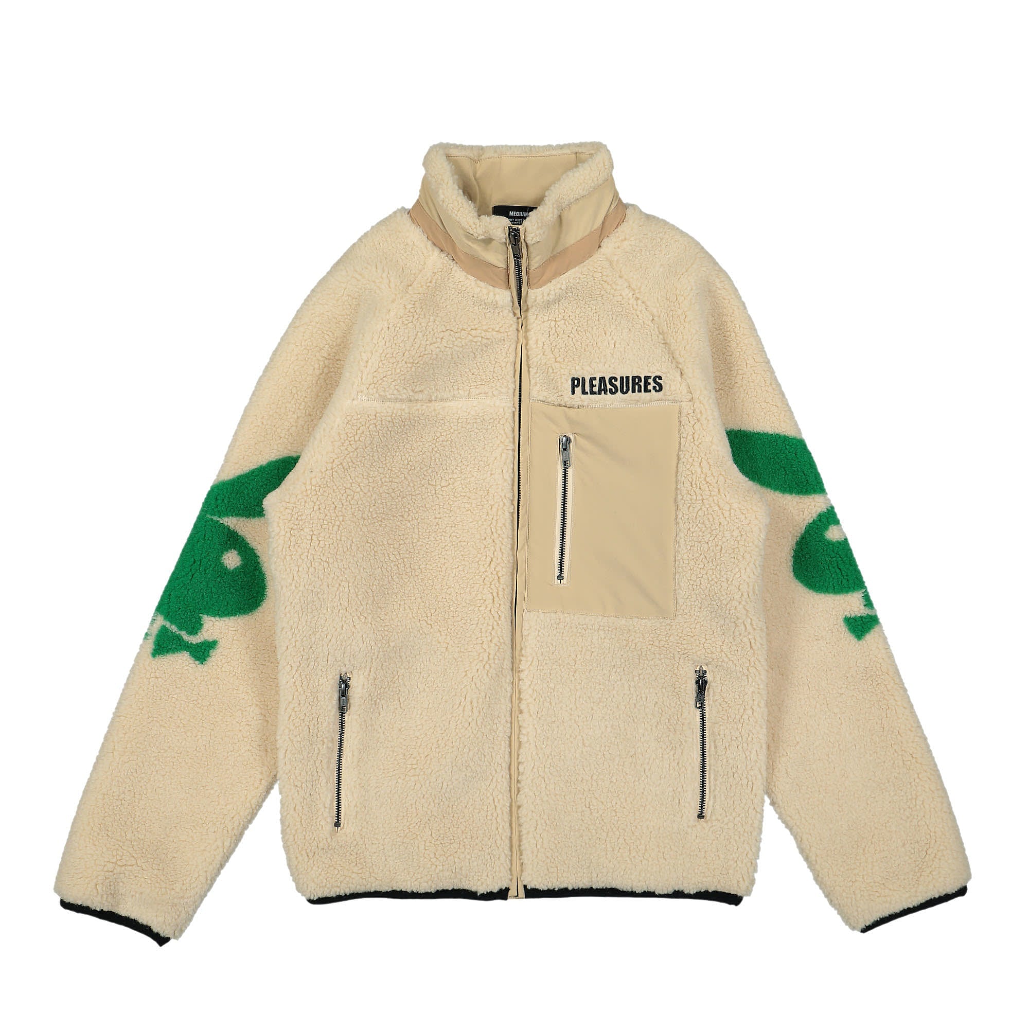 Pleasures® Bunny Sherpa Zip Up Jacket beige - cPtzaE0U