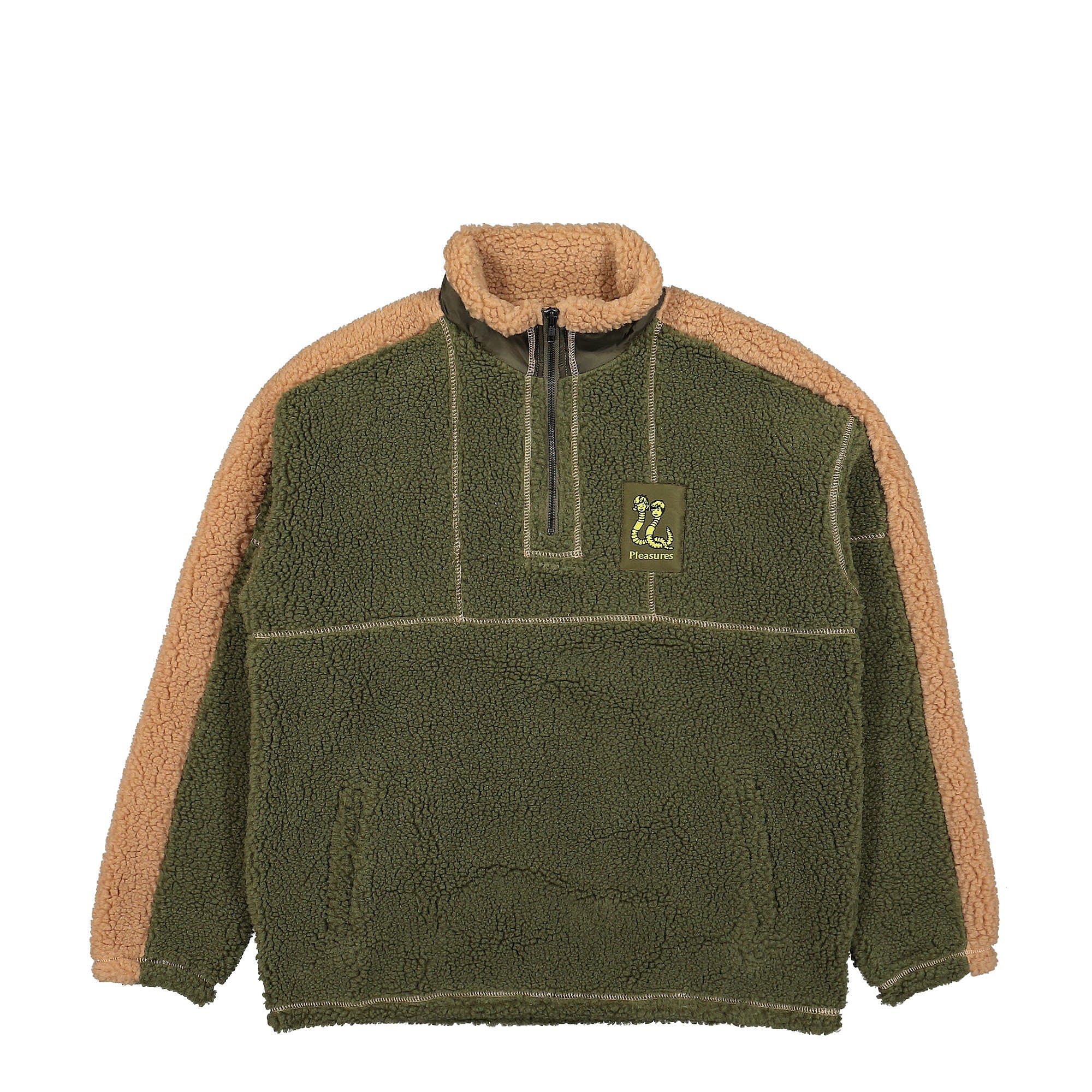 Pleasures® Rewind Quarter Zip brown / olive - EUbBZUdH