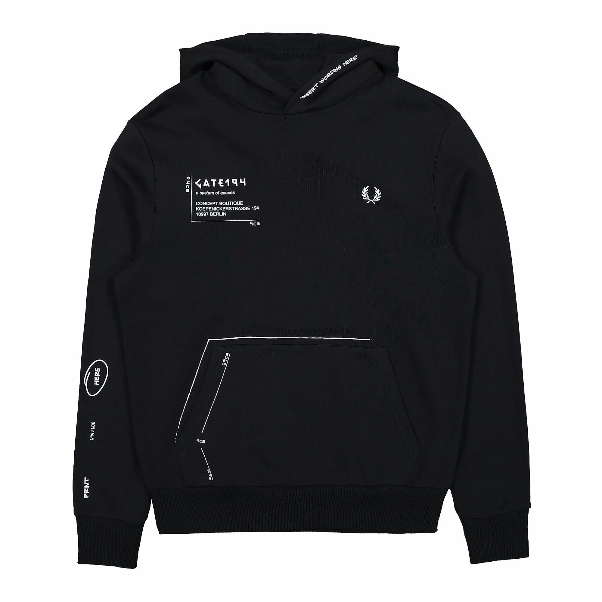 Fred Perry® Printed Hooded Sweatshirt black - ek64ghIy