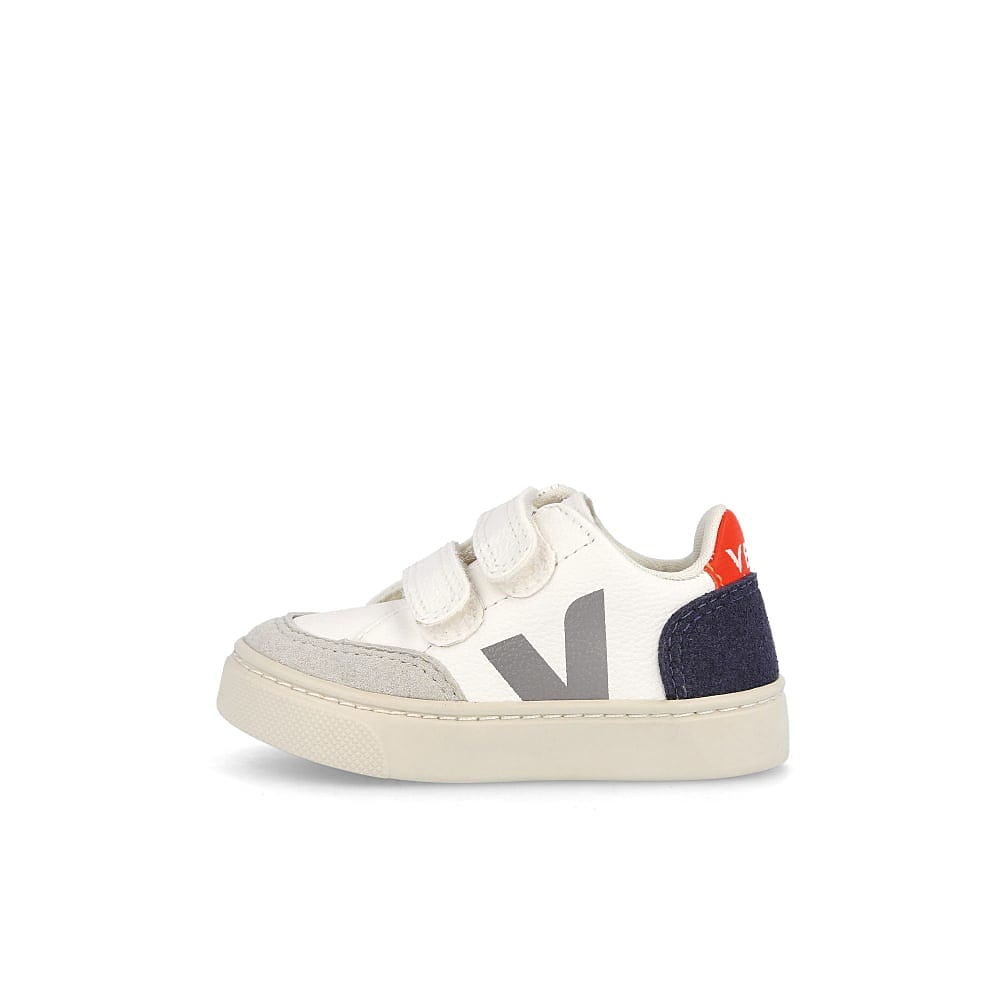 Veja® small v-12 velcro chromefree leather white - DXROnwI7